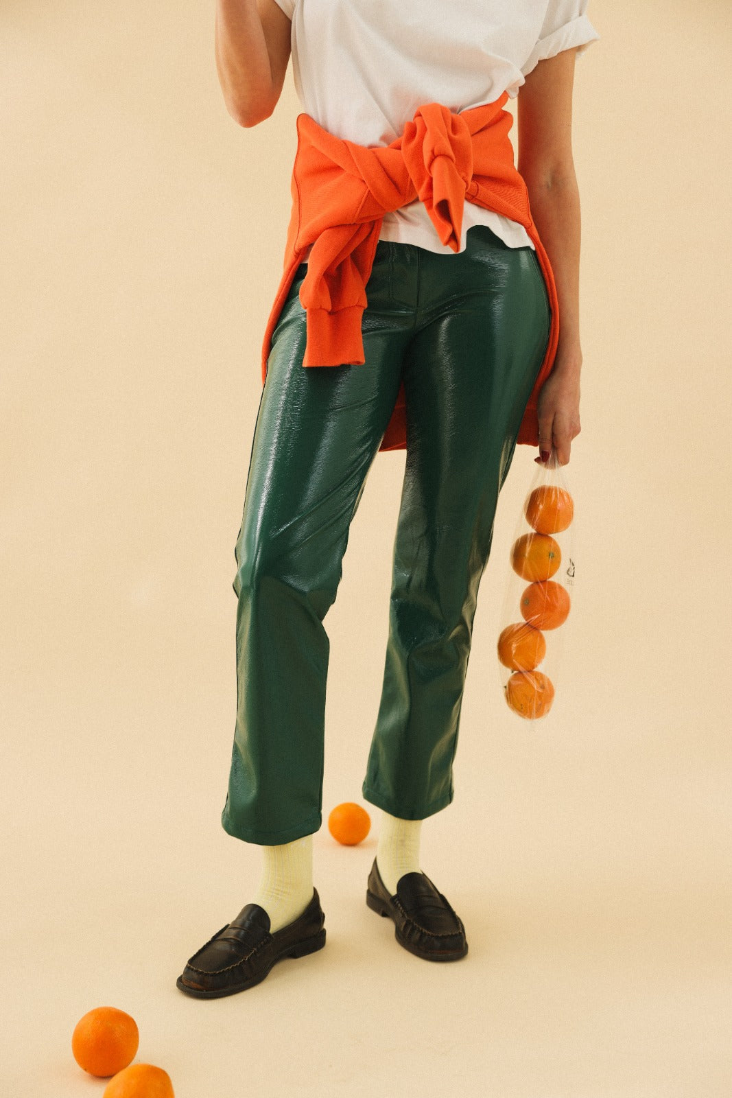 Pantalon BRUNE vinyle vert