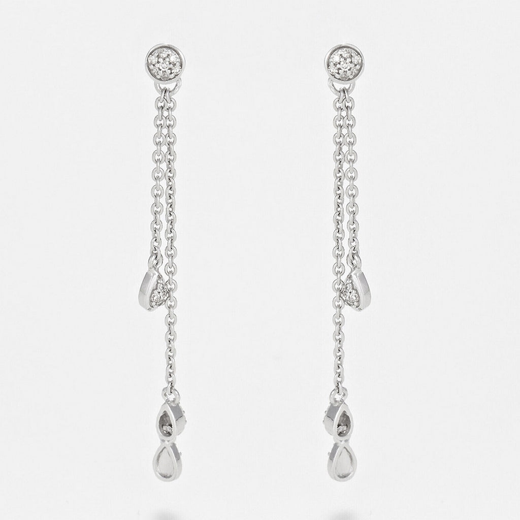 Boucles D'Oreilles "Diamond Falls" Diamant 0,1/38 - Or Blanc