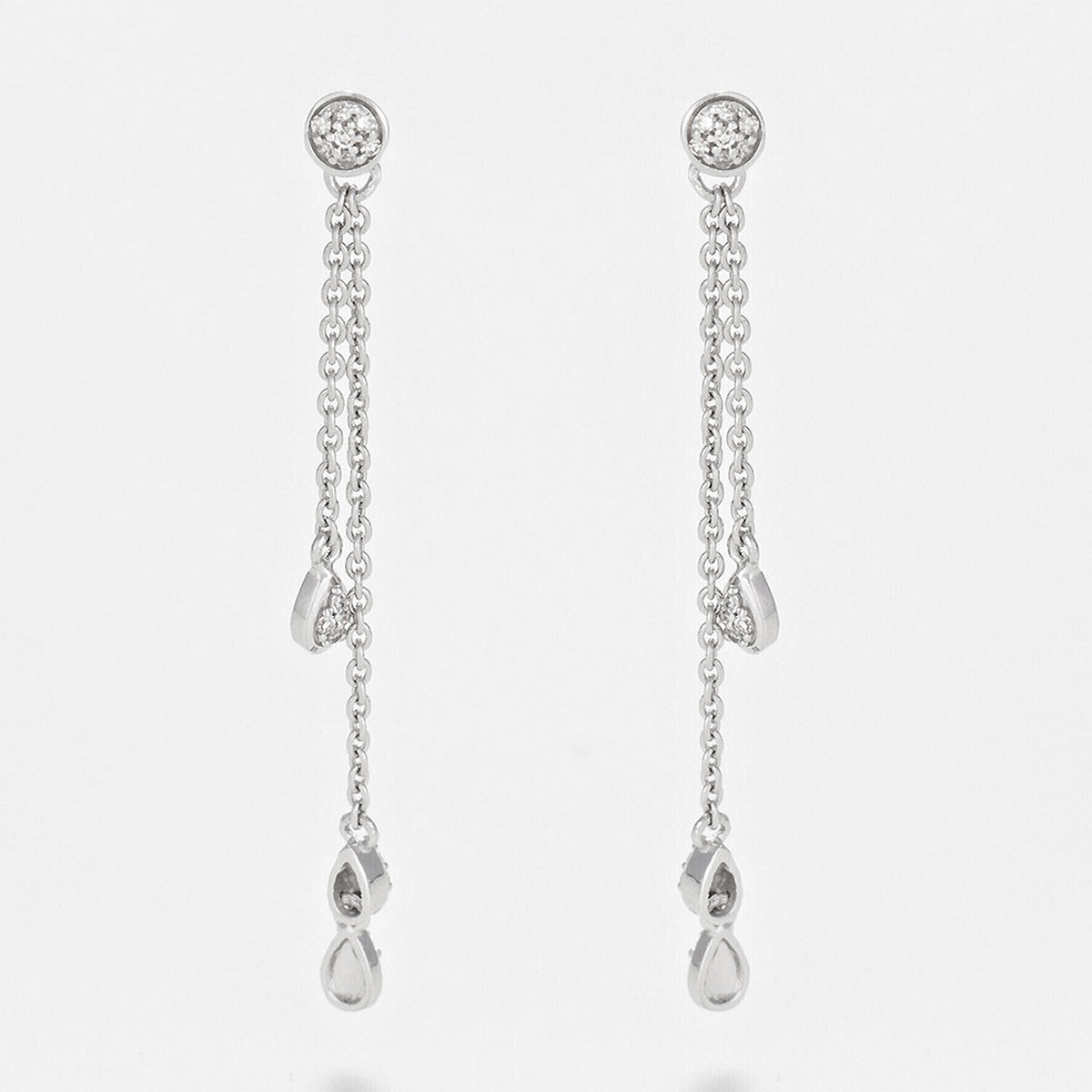 Boucles D'Oreilles "Diamond Falls" Diamant 0,1/38 - Or Blanc