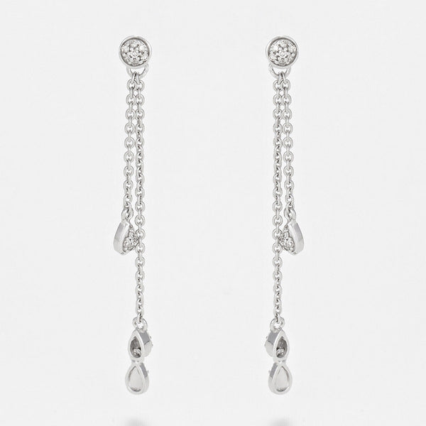 Diamanta – Boucles D'Oreilles "Diamond Falls" Diamant 0,1/38, boucles d'oreilles pendantes en argent avec des diamants