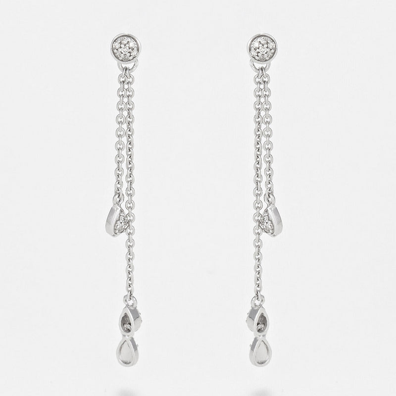 Diamond Falls" Earrings D0,1/38 - Gold Blanc 375/1000