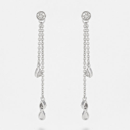 Boucles D'Oreilles "Diamond Falls" Diamant 0,1/38 - Or Blanc