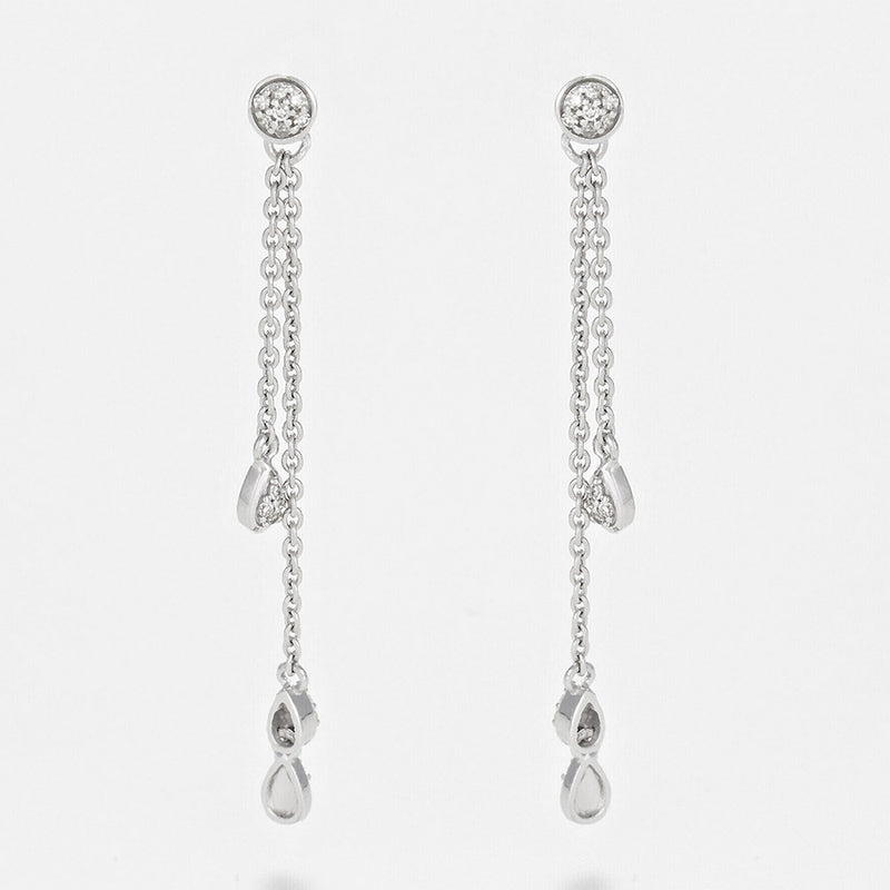 Boucles D'Oreilles "Diamond Falls" Diamant 0,1/38 - Or Blanc