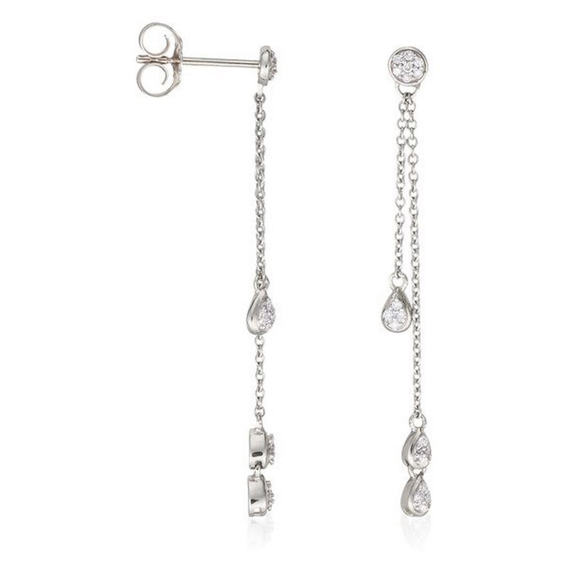 Boucles D'Oreilles "Diamond Falls" Diamant 0,1/38 - Or Blanc