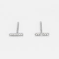 Boucles D'Oreilles "Precious Barrette" Diamants 0,03/12 - Or Blanc