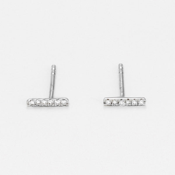 Boucles D'Oreilles "Precious Barrette" Diamants 0,03/12 - Or Blanc