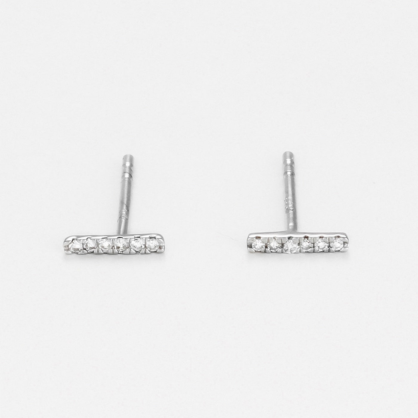 Pendientes "Precious Barrette" D0.03/12 - Oro blanco 375/1000
