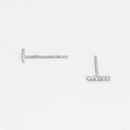 Boucles D'Oreilles "Precious Barrette" Diamants 0,03/12 - Or Blanc 375/1000