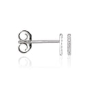 Boucles D'Oreilles "Precious Barrette" Diamants 0,03/12 - Or Blanc 375/1000