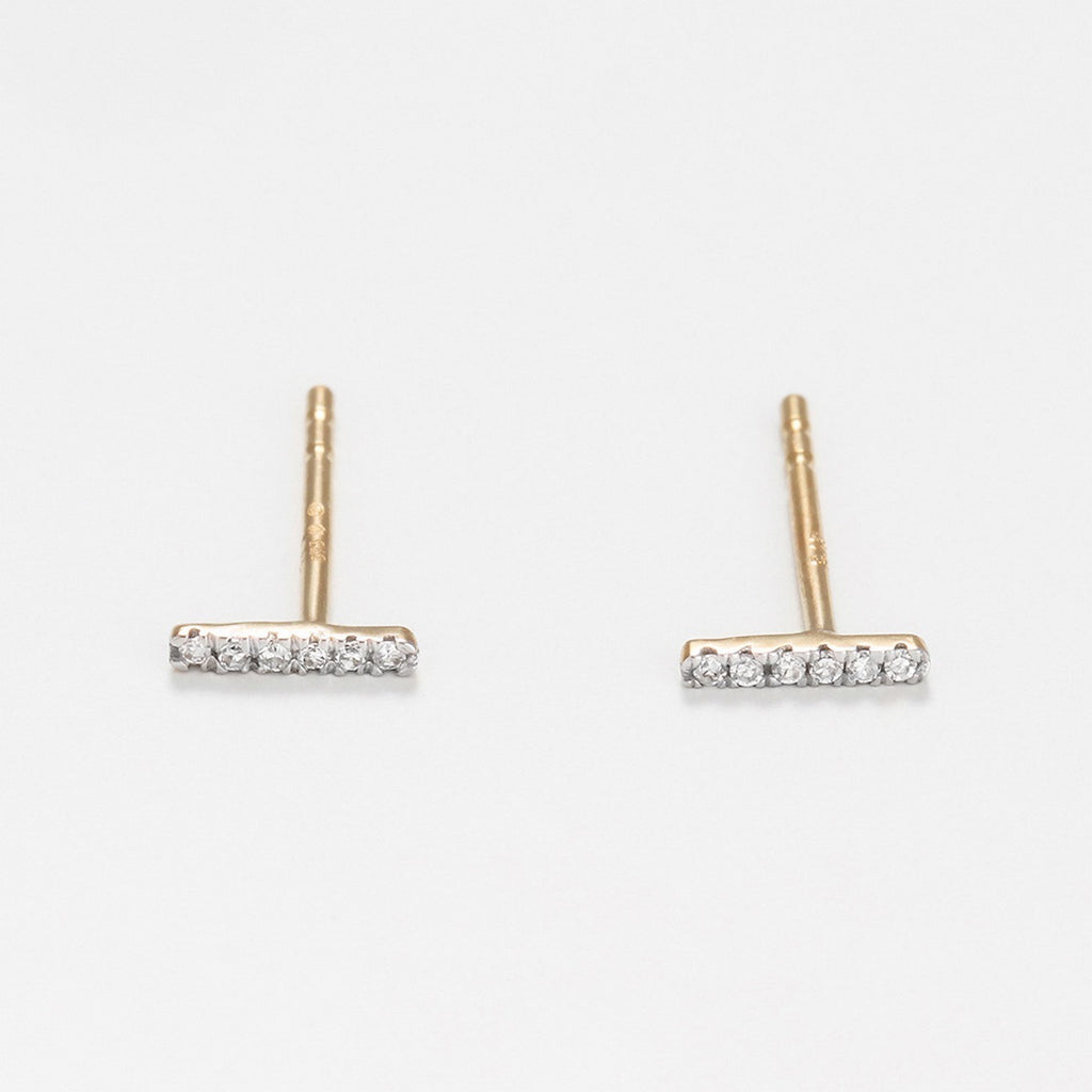 Boucles D'Oreilles "Precious Barrette" Diamants 0,03/12 - Or Jaune