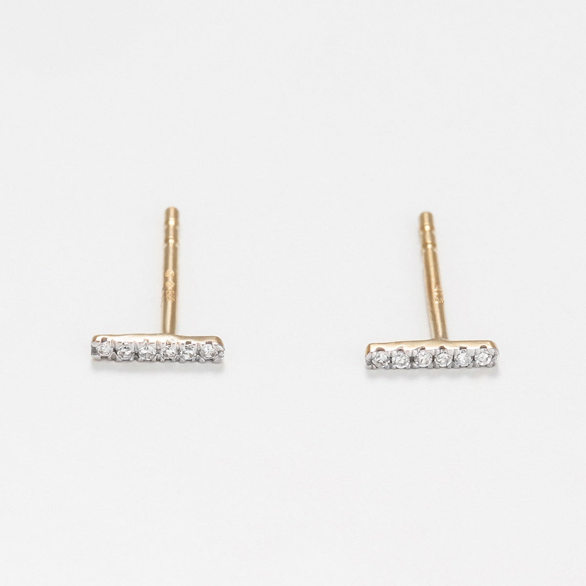 Boucles D'Oreilles "Precious Barrette" Diamants 0,03/12 - Or Jaune