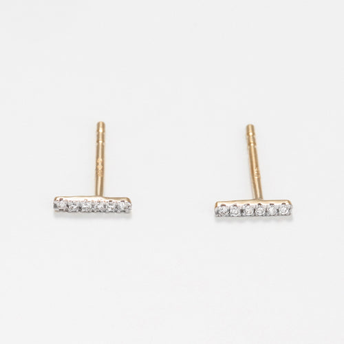 Boucles D'Oreilles "Precious Barrette" Diamants 0,03/12 - Or Jaune 375/1000