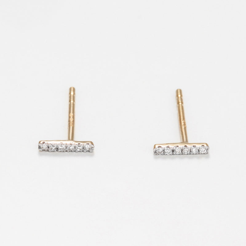 Boucles D'Oreilles "Precious Barrette" Diamants 0,03/12 - Or Jaune 375/1000
