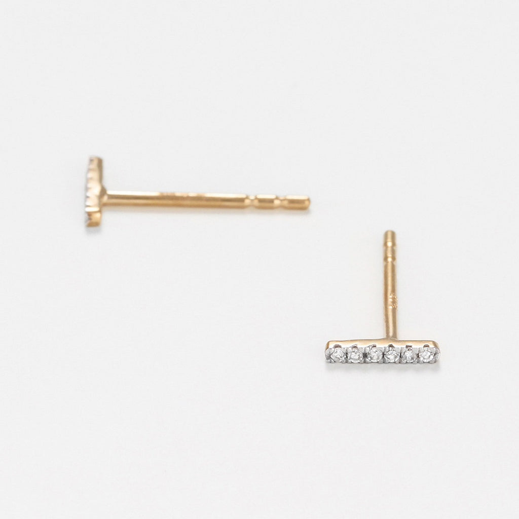 Boucles D'Oreilles "Precious Barrette" Diamants 0,03/12 - Or Jaune