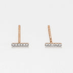 Boucles D'Oreilles "Precious Barrette" Diamants 0,03/12 - Or Rose 375/1000