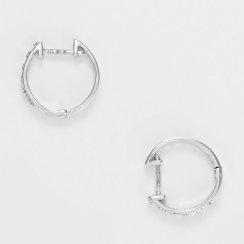 Boucles D'Oreilles "Linéa" D0,08Ct/24 - Or Blanc 375/1000