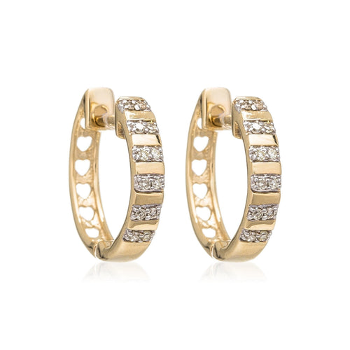 Pendientes "Linéa" Diamantes 0,08Ct/24 - Oro Amarillo 375/1000