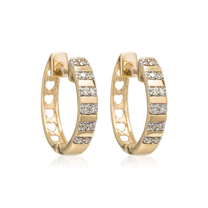 Pendientes "Linéa" Diamantes 0,08Ct/24 - Oro Amarillo 375/1000