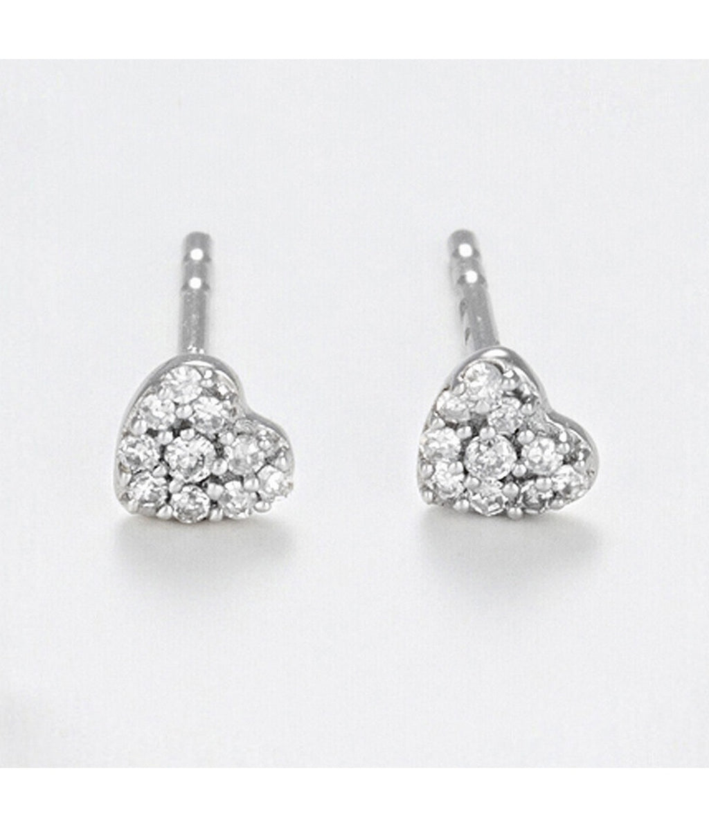 Boucles D'Oreilles "Coeurs Diamond" - Diamants 0,07Ct/20 - Or Blanc
