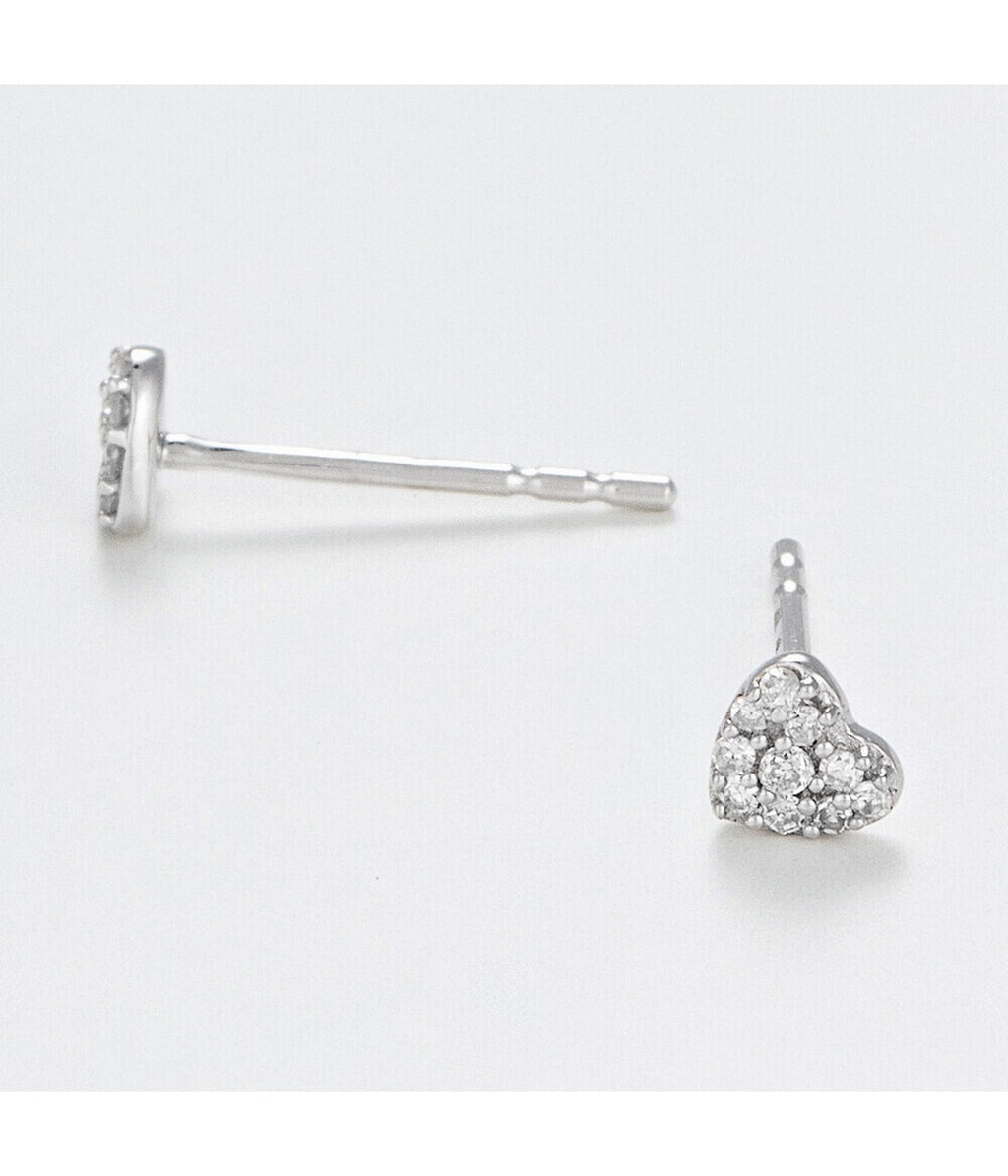 Boucles D'Oreilles "Coeurs Diamond" - Diamants 0,07Ct/20 - Or Blanc