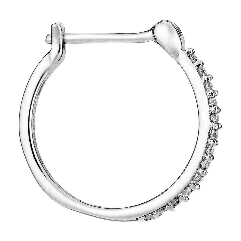 Boucles D'Oreilles "Créoles Sublimes" Diamants 0,10Ct/26 - Or Blanc
