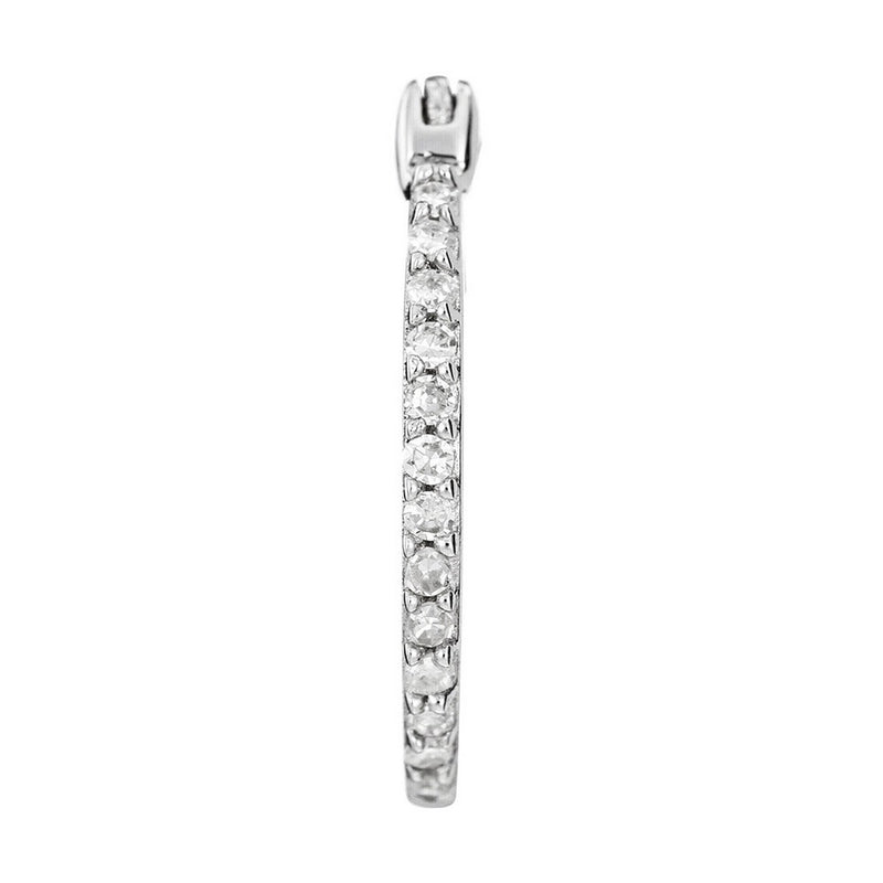 Boucles D'Oreilles "Créoles Sublimes" Diamants 0,10Ct/26 - Or Blanc