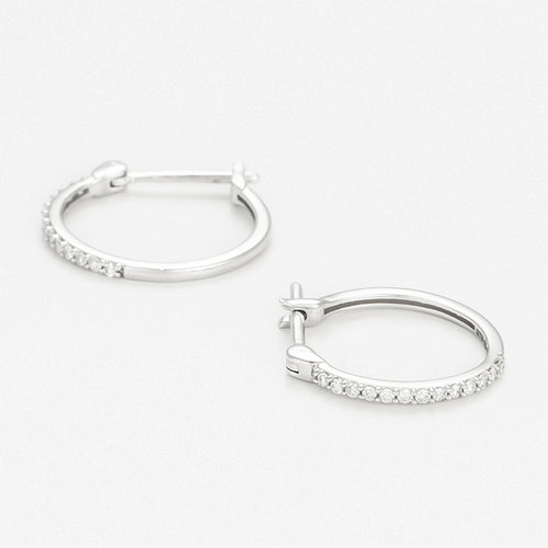 Earrings "Créoles Sublimes" Diamonds 0,10Ct/26 - Gold Blanc 375/1000
