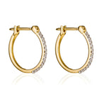 Boucles D'Oreilles "Créoles Sublimes" D0,10Ct/26 - Or Jaune 375/1000