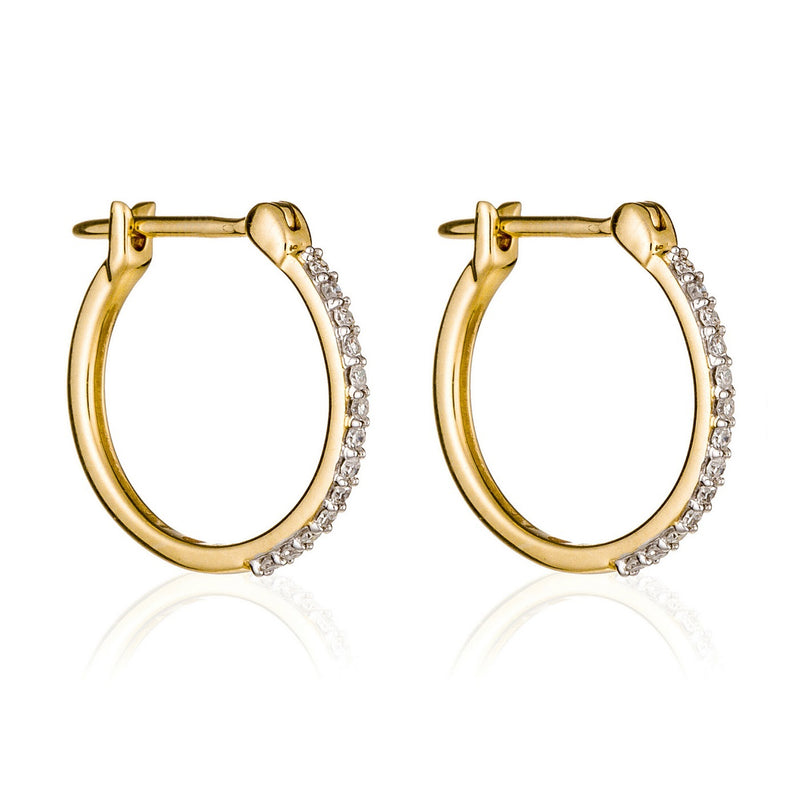 Créoles Sublimes" Earrings Diamond: 0.10Ct/26 - Yellow Gold 375/1000