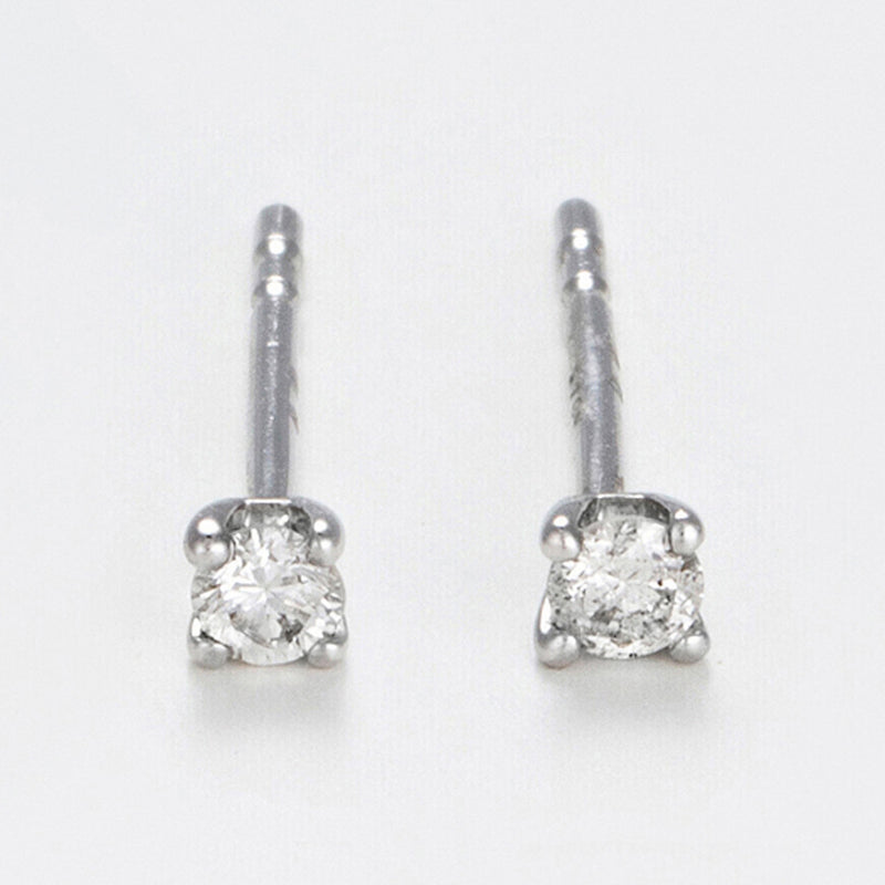 Blanc Pendientes "Ma Puce 0,10Ct" - Oro 375/1000