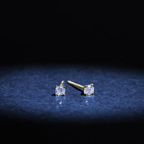 Boucles D'Oreilles "Ma Puce 0,10Ct" - Or Jaune 375/1000