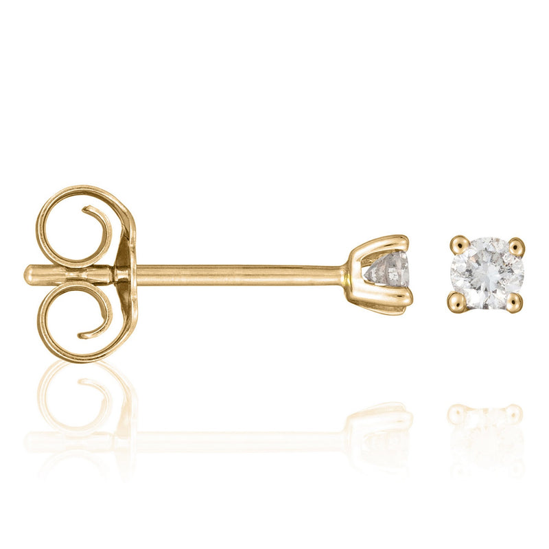 Boucles D'Oreilles "Ma Puce 0,10Ct" - Or Jaune 375/1000