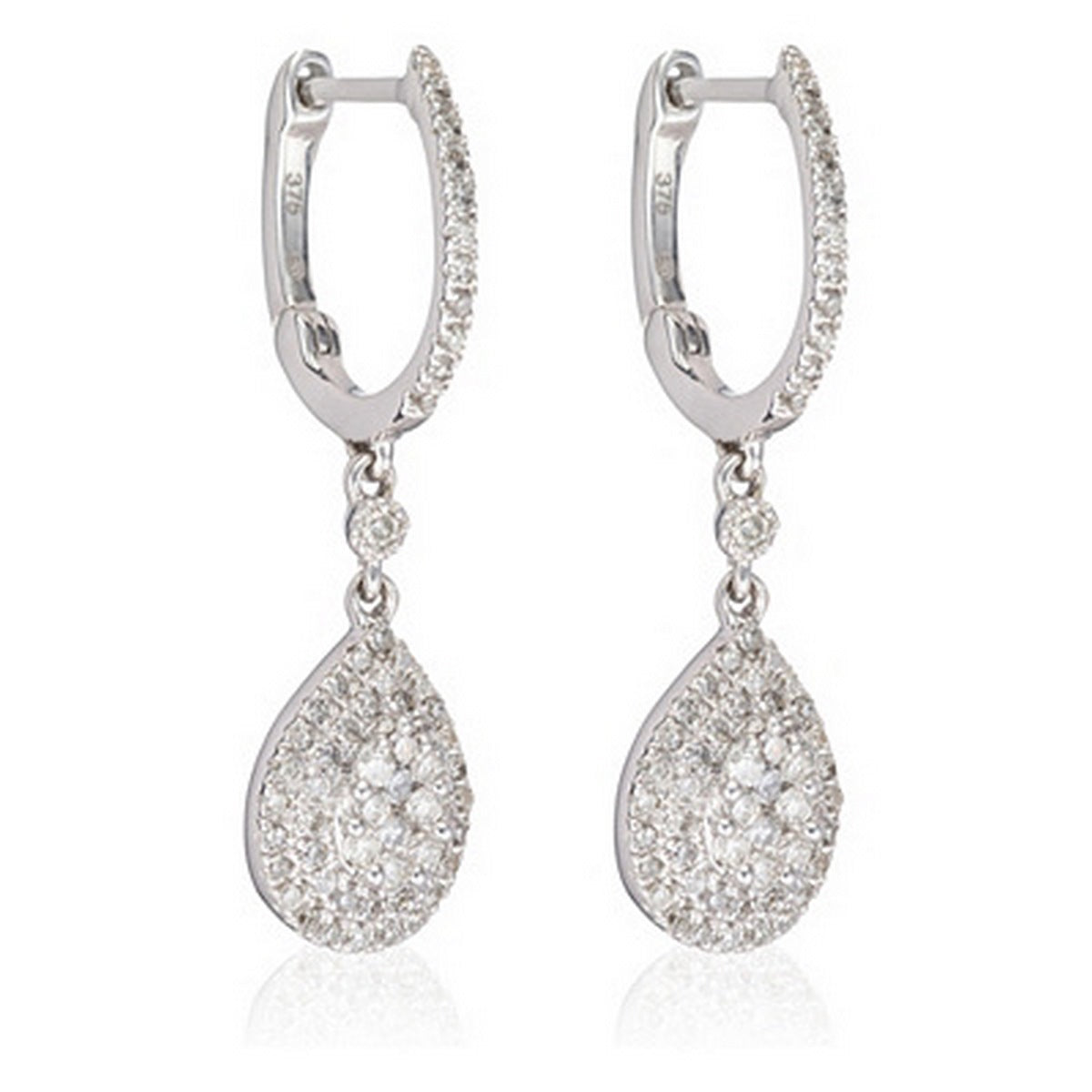 Boucles D'Oreilles "Princesse Stella" Diamants 0,33/128 - Or Blanc