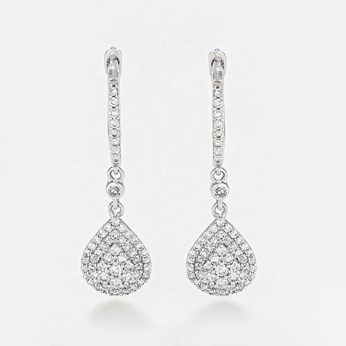 Boucles D'Oreilles "Princesse Stella" Diamants 0,33/128 - Or Blanc 375/1000