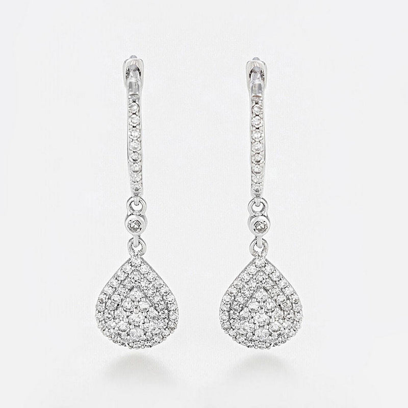 Boucles D'Oreilles "Princesse Stella" Diamants 0,33/128 - Or Blanc 375/1000