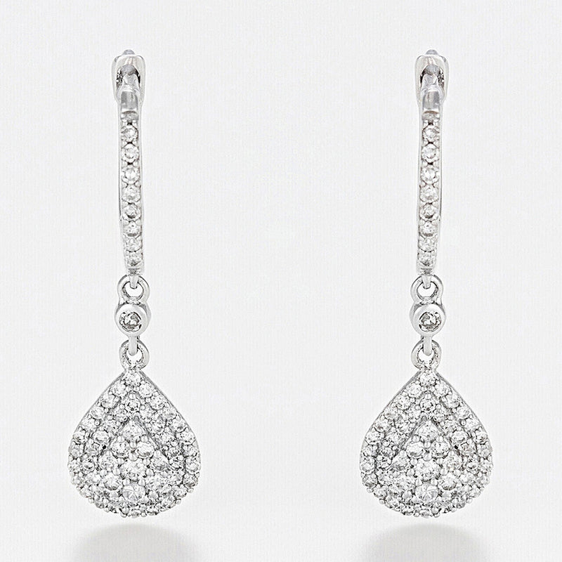 Boucles D'Oreilles "Princesse Stella" Diamants 0,33/128 - Or Blanc 375/1000