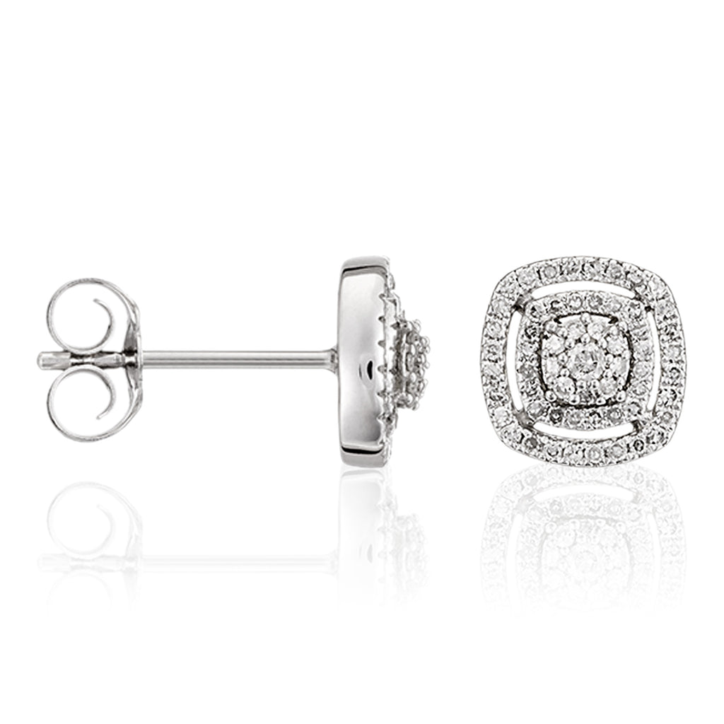 Boucles D'Oreilles "Carré Richesse" Diamants 0,25/116