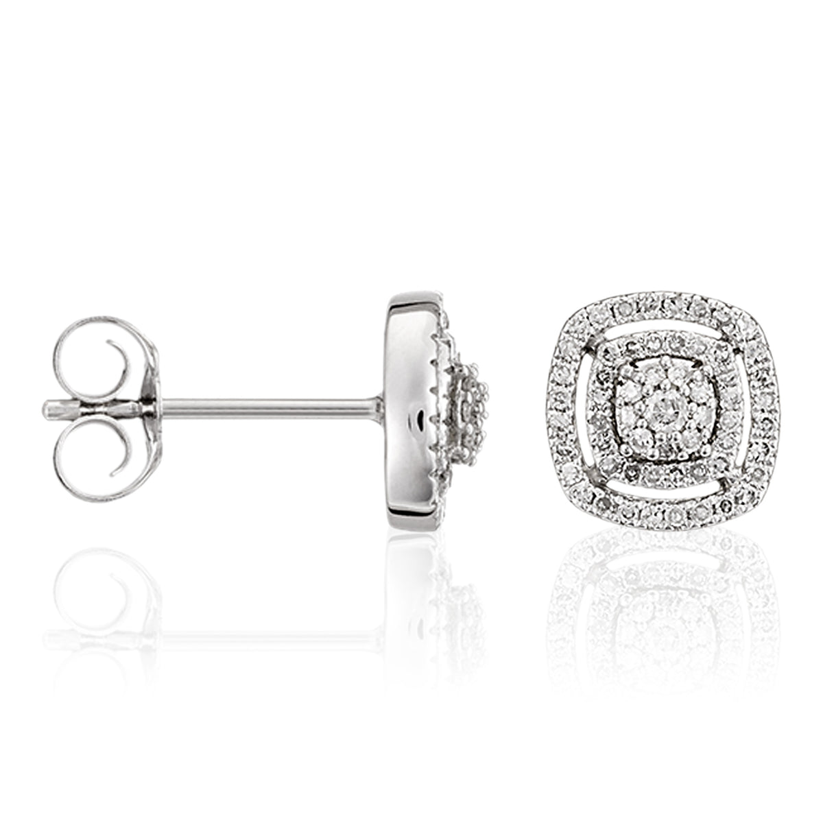 Boucles D'Oreilles "Carré Richesse" Diamants 0,25/116