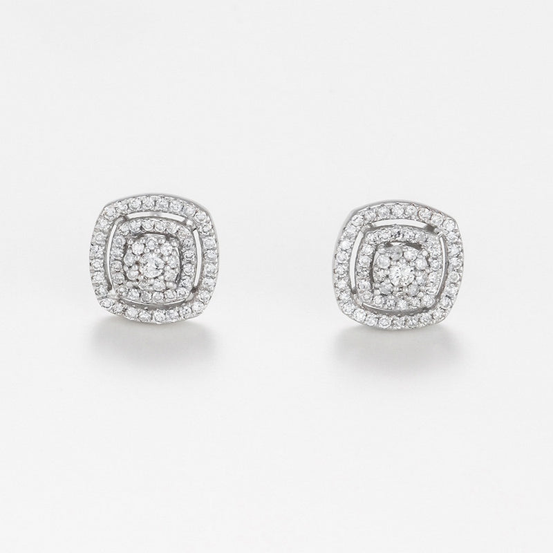 Boucles d'oreilles "Carré richesse" Diamants 0,25/116