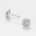 Boucles D'Oreilles "Carré Richesse" Diamants 0,25/116 - Or Blanc 375/1000