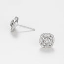 Boucles D'Oreilles "Carré Richesse" Diamants 0,25/116 - Or Blanc 375/1000