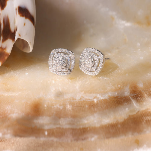 Boucles d'oreilles "Carré richesse" Diamants 0,25/116