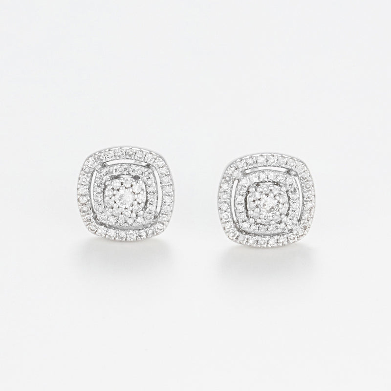 Boucles D'Oreilles "Carré Richesse" Diamants 0,25/116 - Or Jaune 375/1000