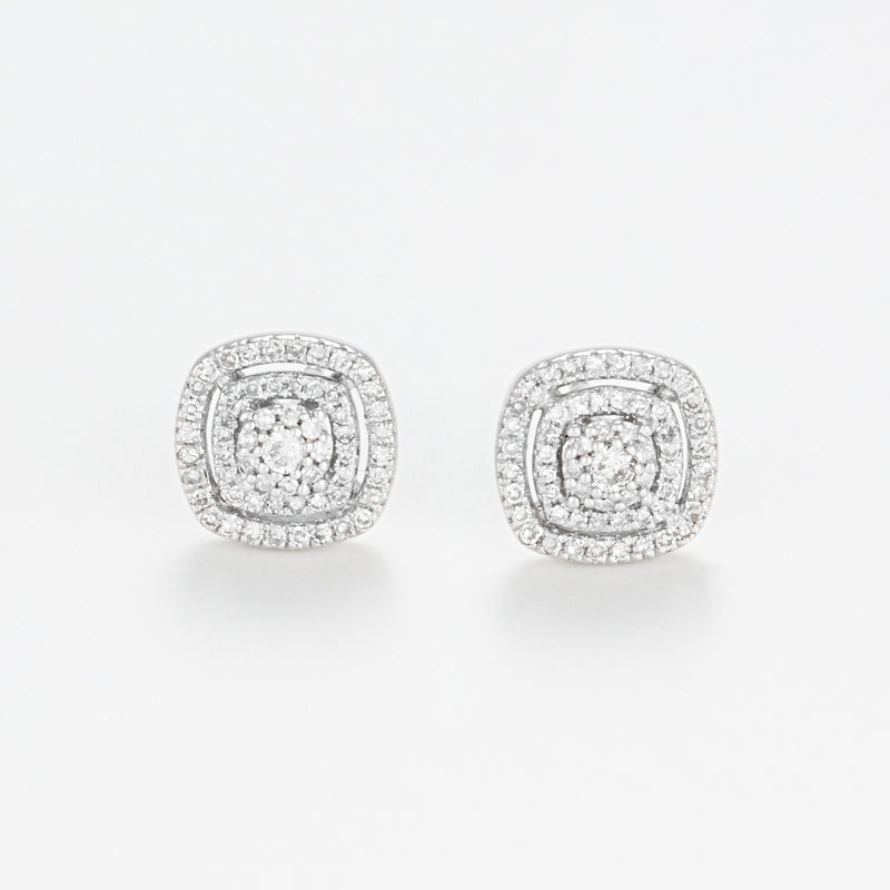 Boucles D'Oreilles "Carré Richesse" Diamants 0,25/116 - Or Jaune 375/1000