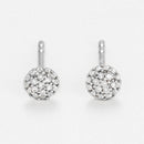 Round Stud Earrings with 0.02/14 Diamonds - White Gold