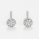 Boucles D'Oreilles "Round Stud" D0,02/14 - Or Blanc 375/1000