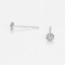 Boucles D'Oreilles "Round Stud" D0,02/14 - Or Blanc 375/1000