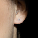 Blanc Pendientes "Round Stud" D0,02/14 - Oro 375/1000