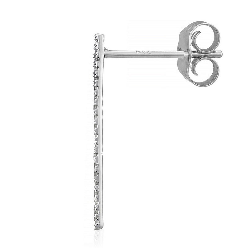 Boucles D'Oreilles "Straight Fall" D0,1/40 - Or Blanc 375/1000