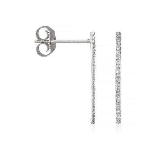 Boucles D'Oreilles "Straight Fall" D0,1/40 - Or Blanc